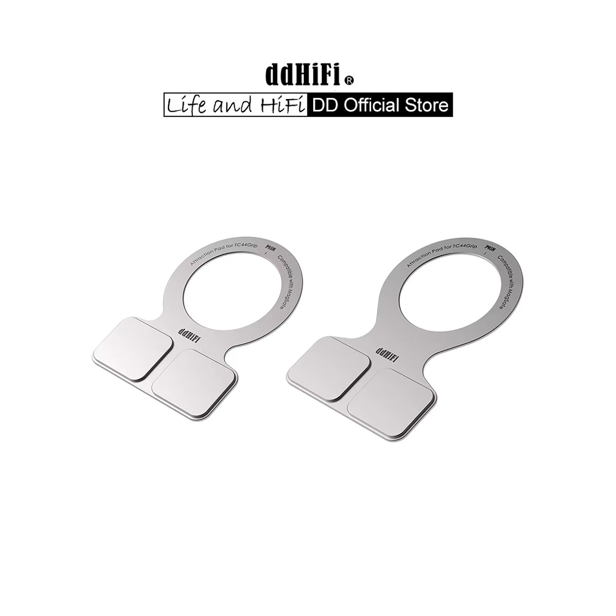 ddHiFi TC44Grip Magnetisches Anziehungspad P85M/P95M in Silber, ultradünnes CNC-Aluminium kompatibel mit MagSafe für Musik und Gaming - Bild 1