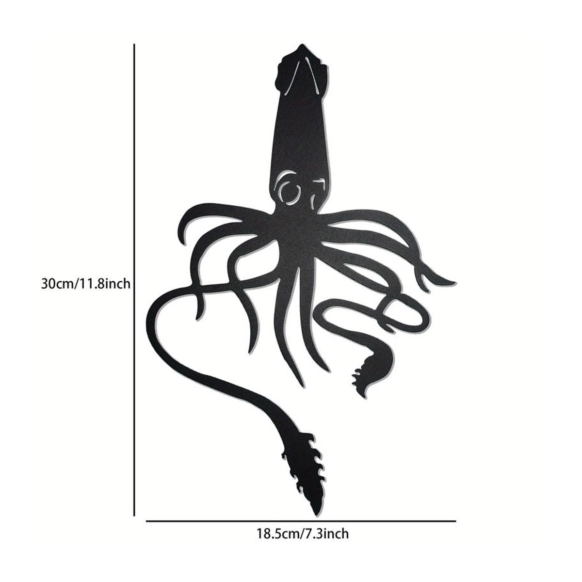 DDPNKL 2er-Set Metall-Tintenfisch-Wanddekoration in Schwarz für maritime Dekoration im Innen- und Außenbereich - Bild 4