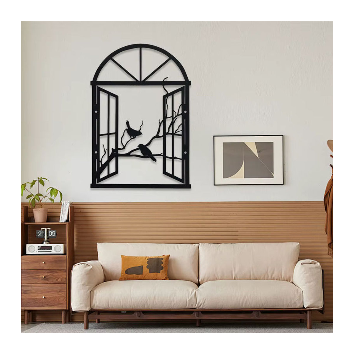 DDPNKL Art-Deco-Vogelskulptur aus Metall in Schwarz als Wandkunst für Innen und Außen - Bild 4