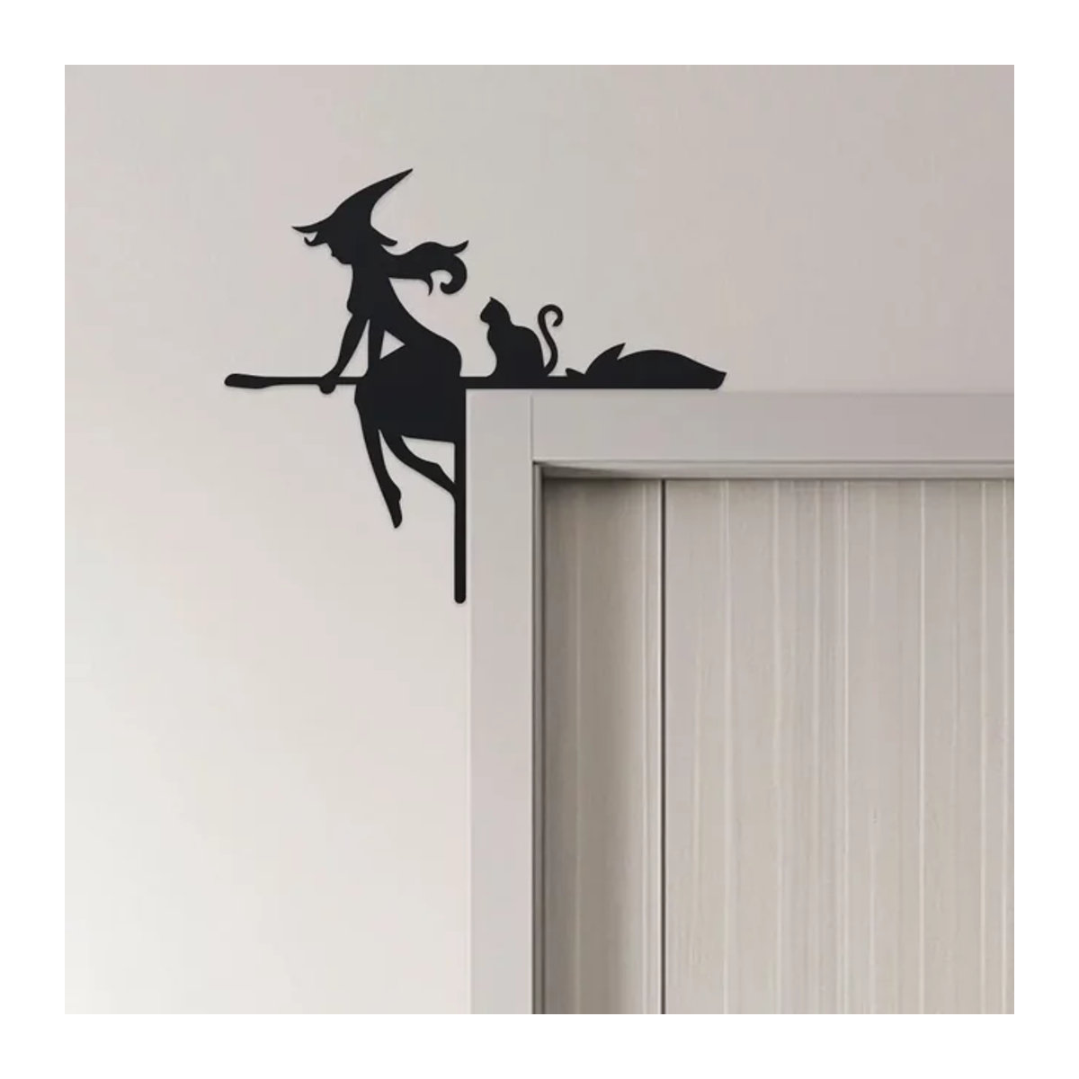 DDPNKL Halloween Türrahmen-Dekorationsset aus Metall in Schwarz mit Spinnennetzen und Silhouetten - Bild 1