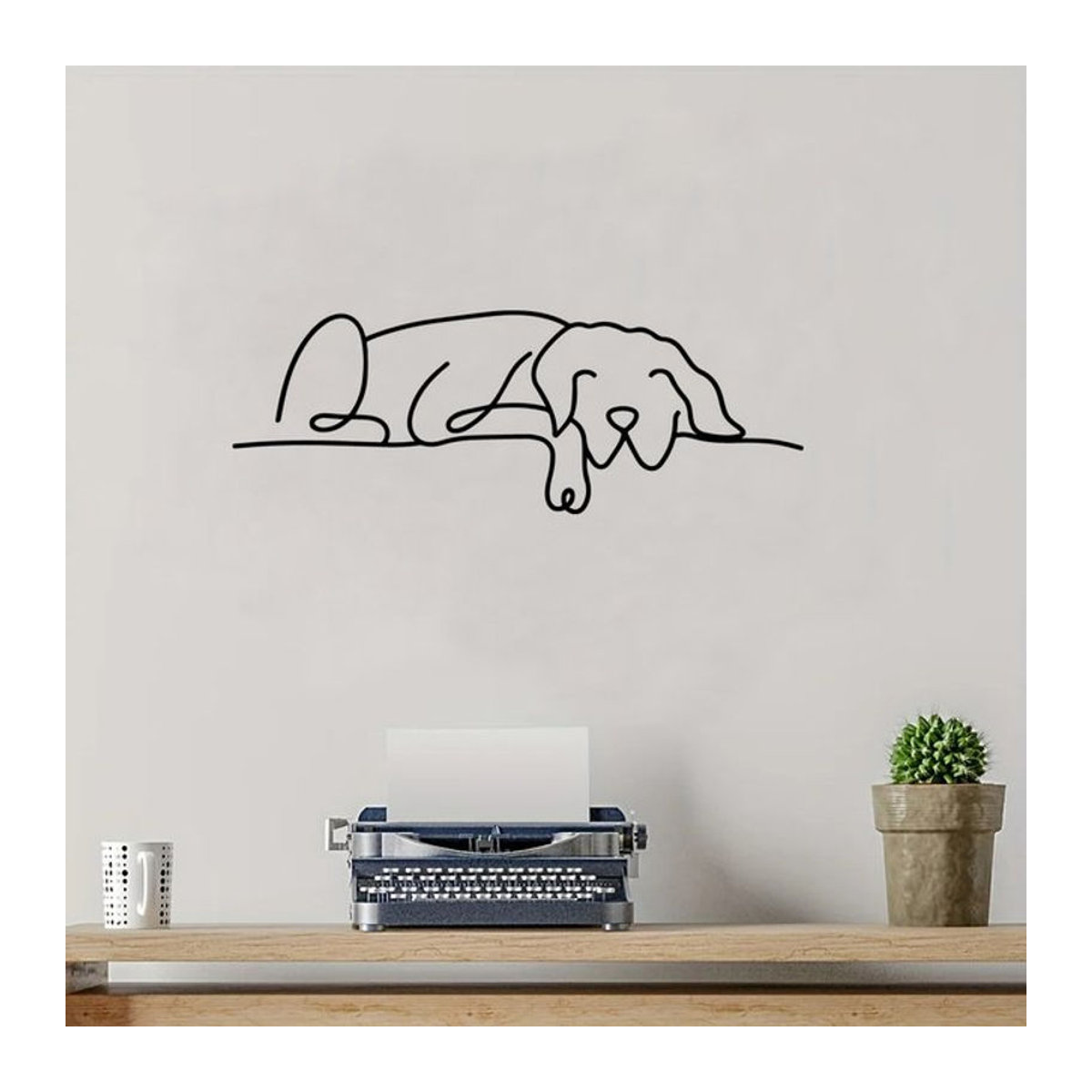 Ddpnkl Metall Wanddekoration Hund in Schwarz minimalistisches Wandkunst-Design für dein Wohnzimmer - Bild 1