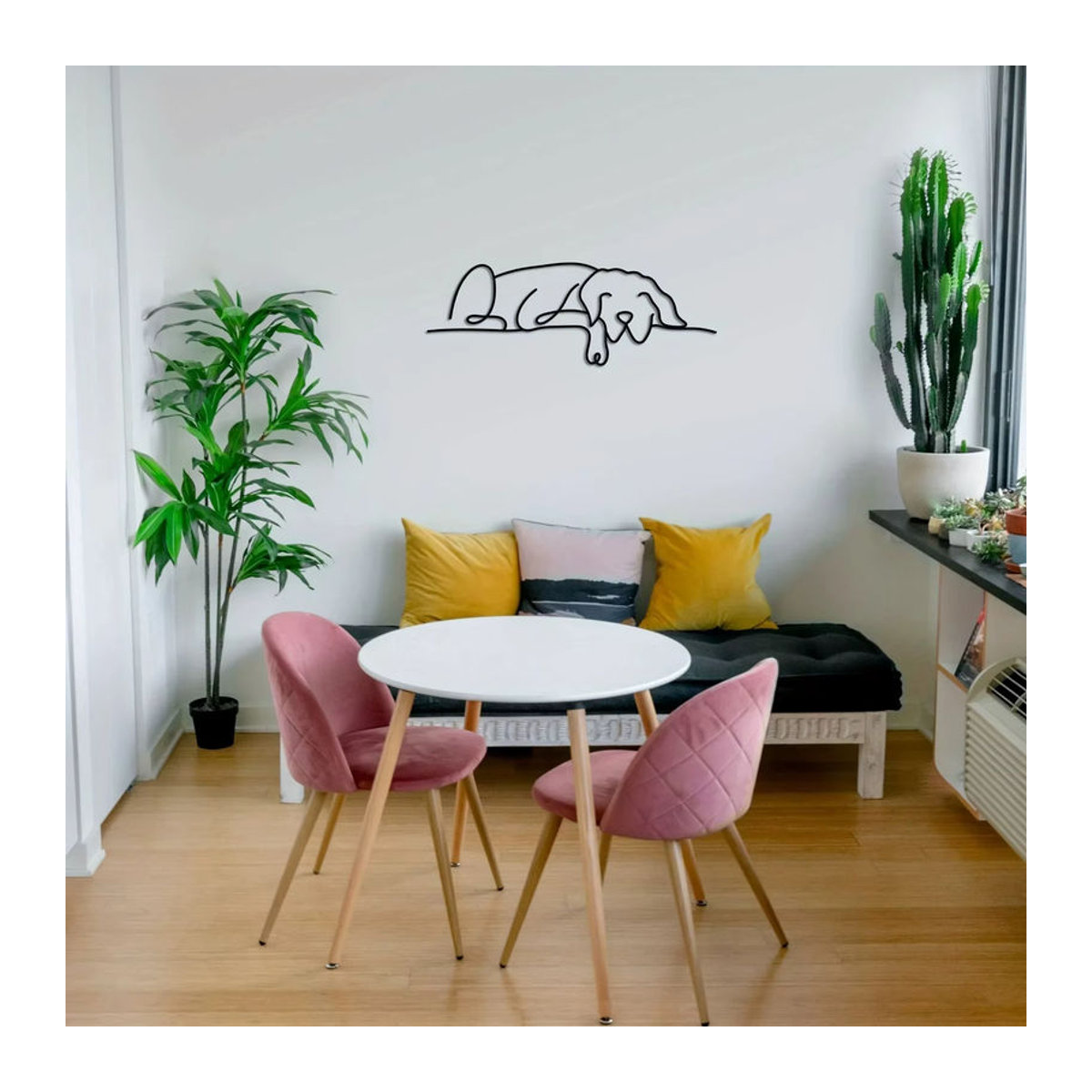 Ddpnkl Metall Wanddekoration Hund in Schwarz minimalistisches Wandkunst-Design für dein Wohnzimmer - Bild 3