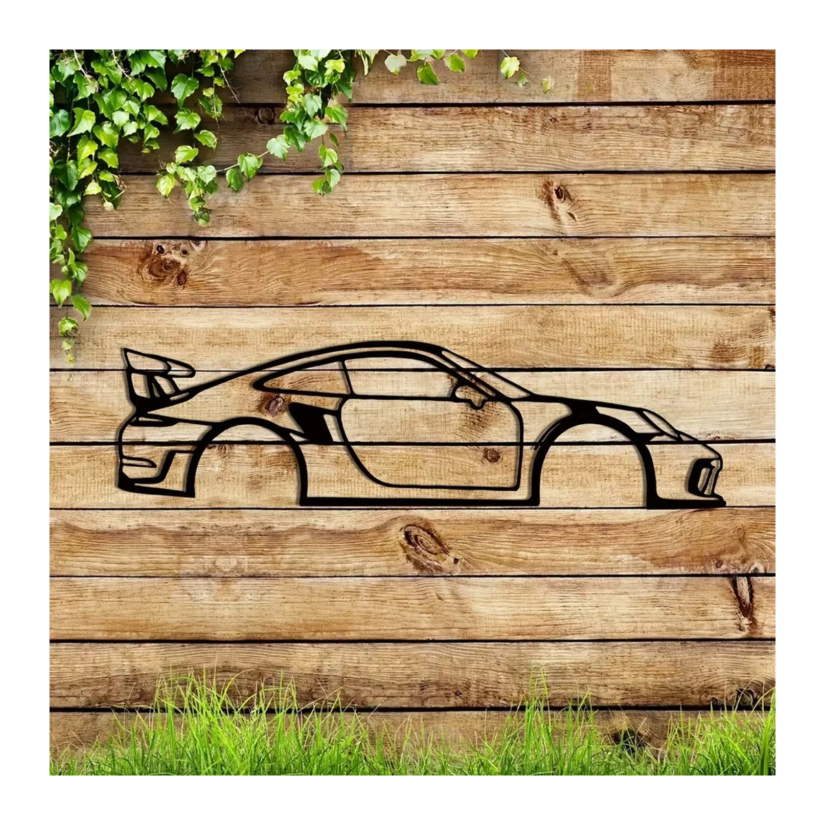 Ddpnkl Metall-Wanddekoration Sportwagen Wandkunst in Schwarz für Kinderzimmer und Wohnzimmer - Bild 4