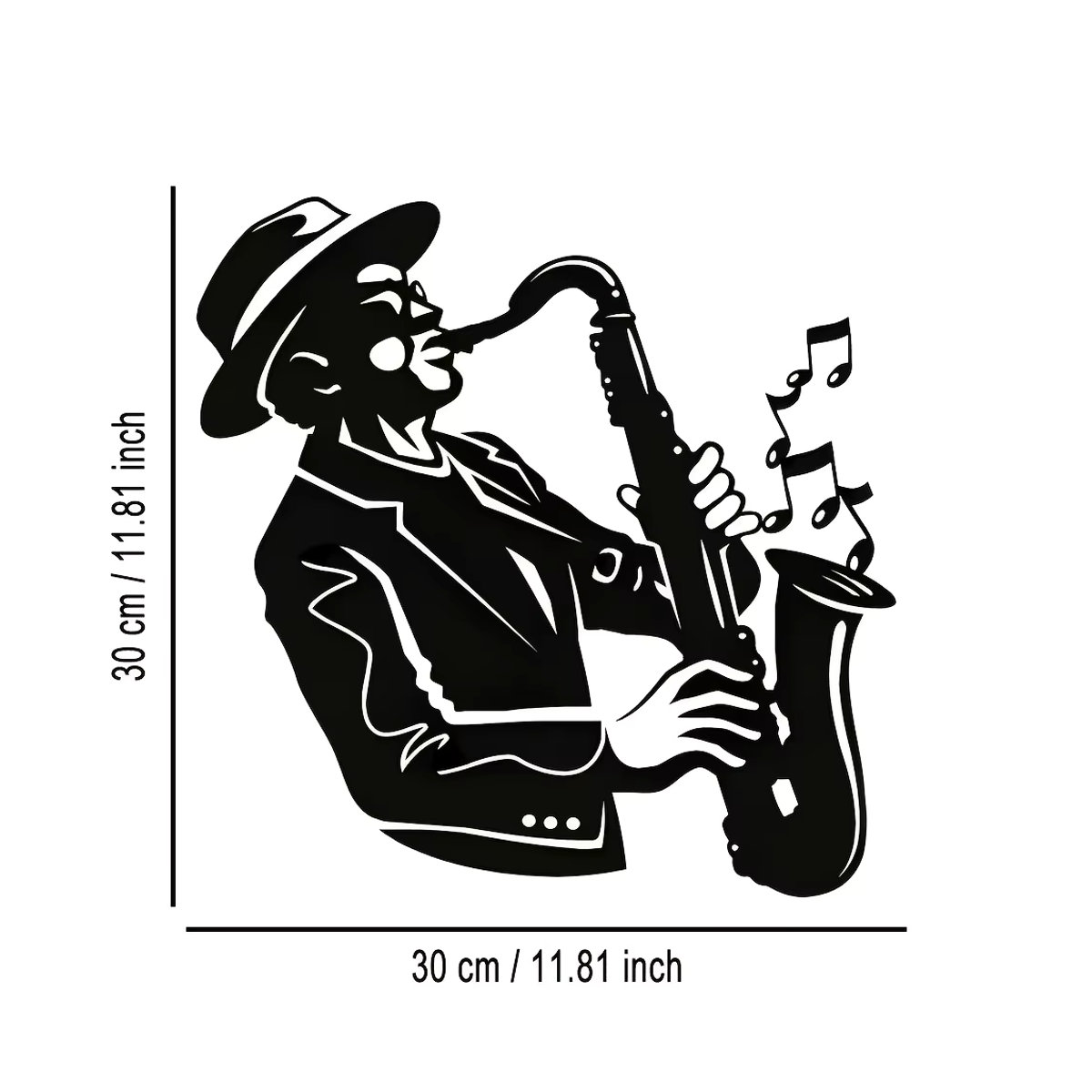 DDPNKL Saxophon Wandkunst aus Metall in Schwarz – Minimalistisches Design für deine Wanddekoration - Bild 2