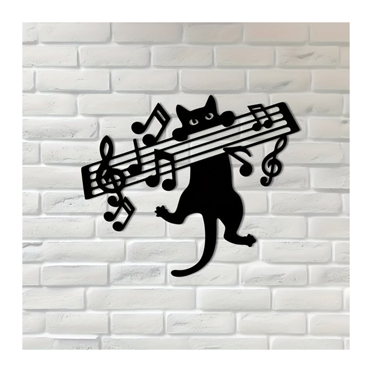 DDPNKL Wanddekoration aus Metall mit Musiknoten in Schwarz zur Wandmontage - Bild 1