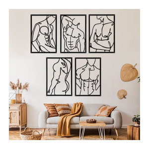 DDPNKL Wandkunst aus Metall in Schwarz: Minimalistisches und abstraktes Wanddekor für dein Zuhause
