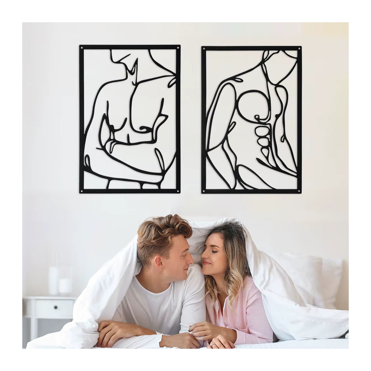 DDPNKL Wandkunst aus Metall in Schwarz: Minimalistisches und abstraktes Wanddekor für dein Zuhause - Bild 3