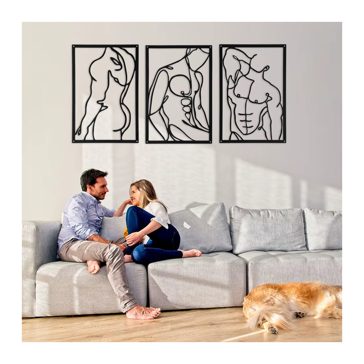 DDPNKL Wandkunst aus Metall in Schwarz: Minimalistisches und abstraktes Wanddekor für dein Zuhause - Bild 4