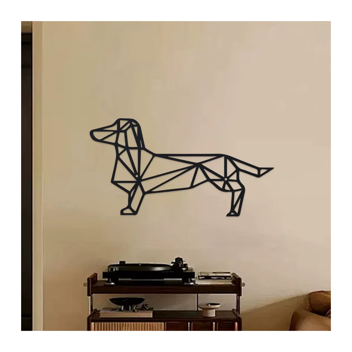 DDPNKL Wandkunst Dackel aus Metall in Schwarz – Minimalistisches Hundesilhouetten-Design für Innen- und Außenbereich - Bild 3