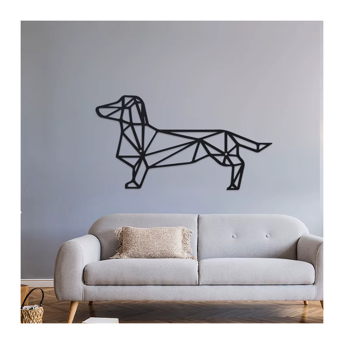 DDPNKL Wandkunst Dackel aus Metall in Schwarz – Minimalistisches Hundesilhouetten-Design für Innen- und Außenbereich - Bild 4