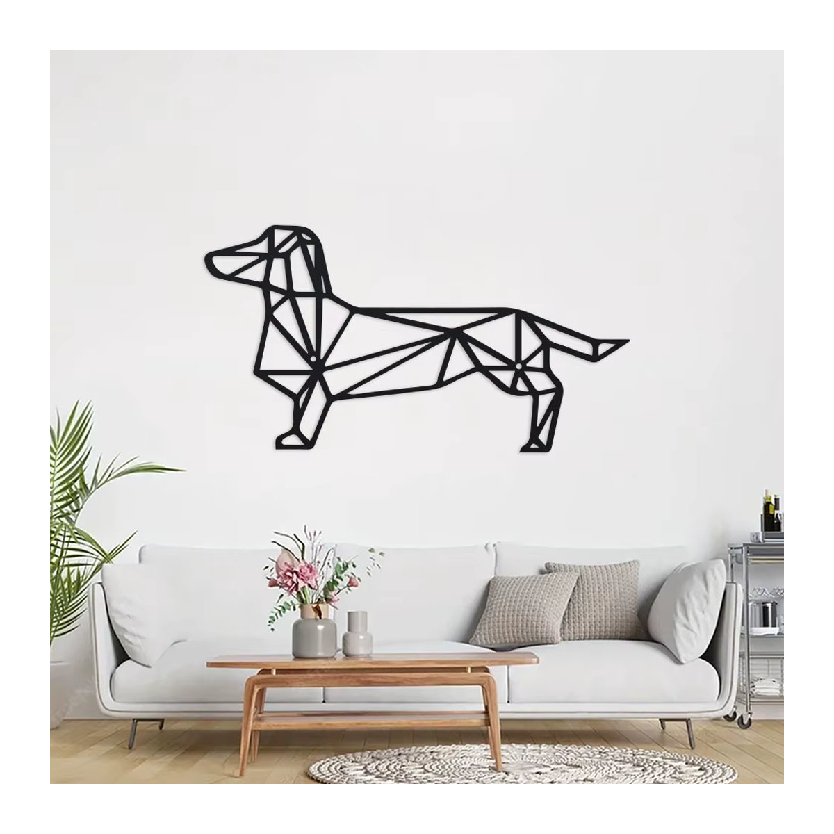 DDPNKL Wandkunst Dackel aus Metall in Schwarz – Minimalistisches Hundesilhouetten-Design für Innen- und Außenbereich - Bild 5