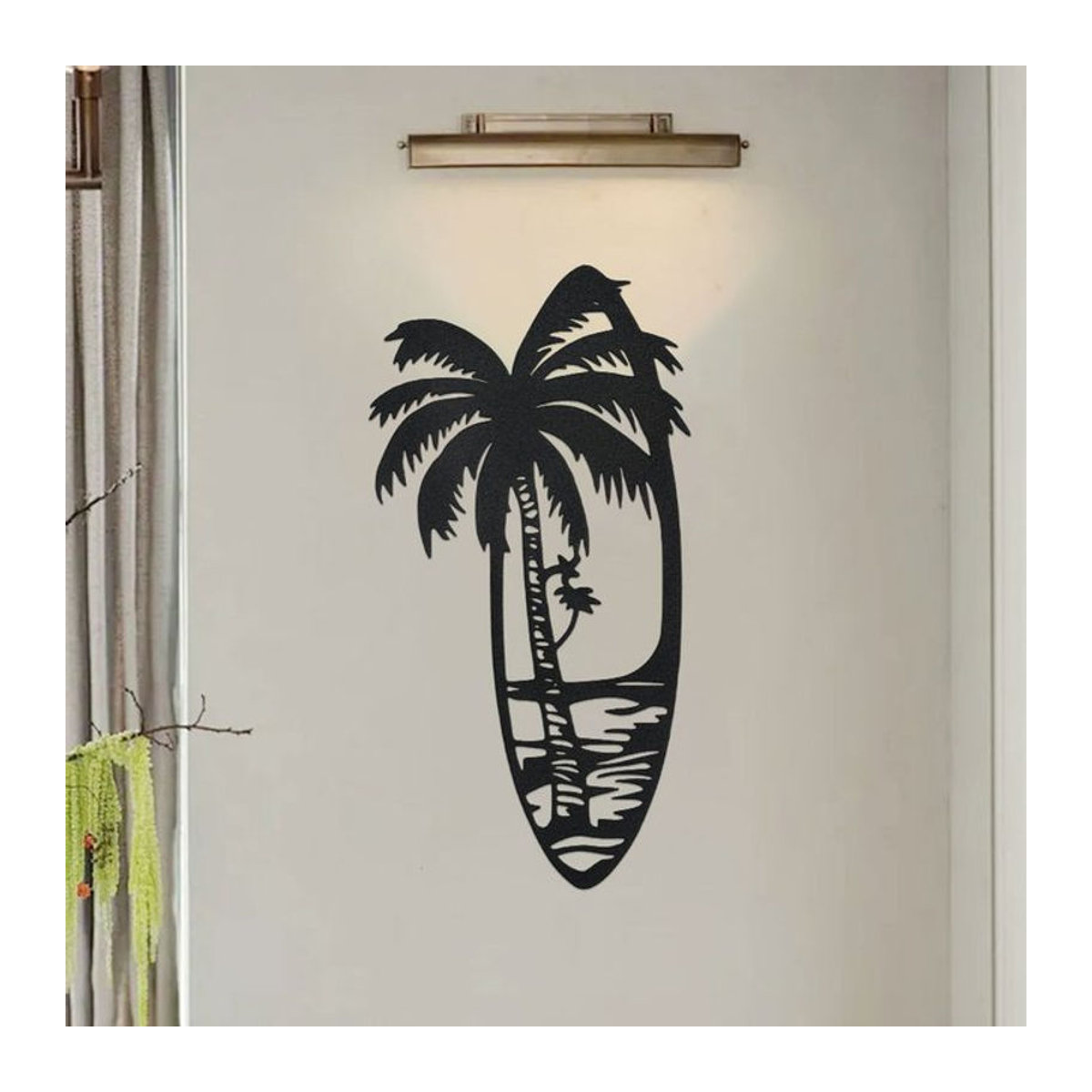 DDPNKL Wandkunst-Dekoration Palmen aus schwarzem Metall für Wohnzimmer und Garten - Bild 1
