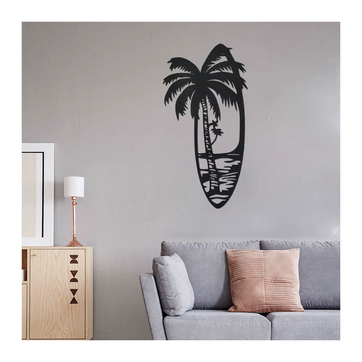 DDPNKL Wandkunst-Dekoration Palmen aus schwarzem Metall für Wohnzimmer und Garten - Bild 3