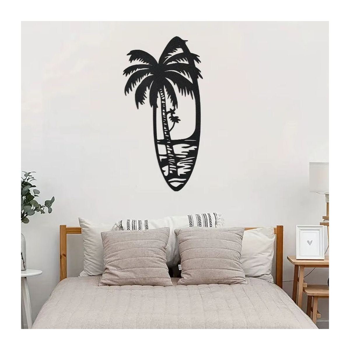 DDPNKL Wandkunst-Dekoration Palmen aus schwarzem Metall für Wohnzimmer und Garten - Bild 4