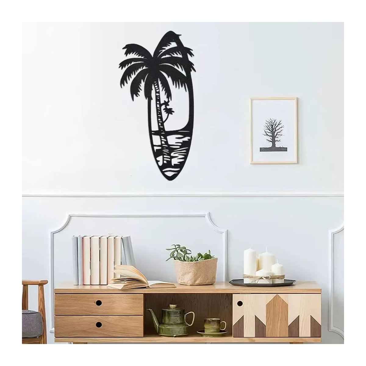 DDPNKL Wandkunst-Dekoration Palmen aus schwarzem Metall für Wohnzimmer und Garten - Bild 5