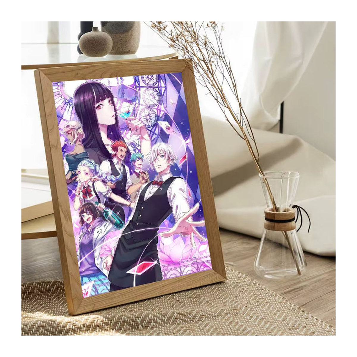 Death Parade Selbstklebender Wandsticker im Vintage-Stil, Mehrfarbiges Porträt aus Papier für deine Wanddekoration - Bild 5