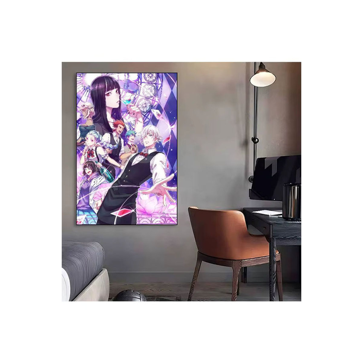 Death Parade Selbstklebender Wandsticker im Vintage-Stil, Mehrfarbiges Porträt aus Papier für deine Wanddekoration - Bild 7