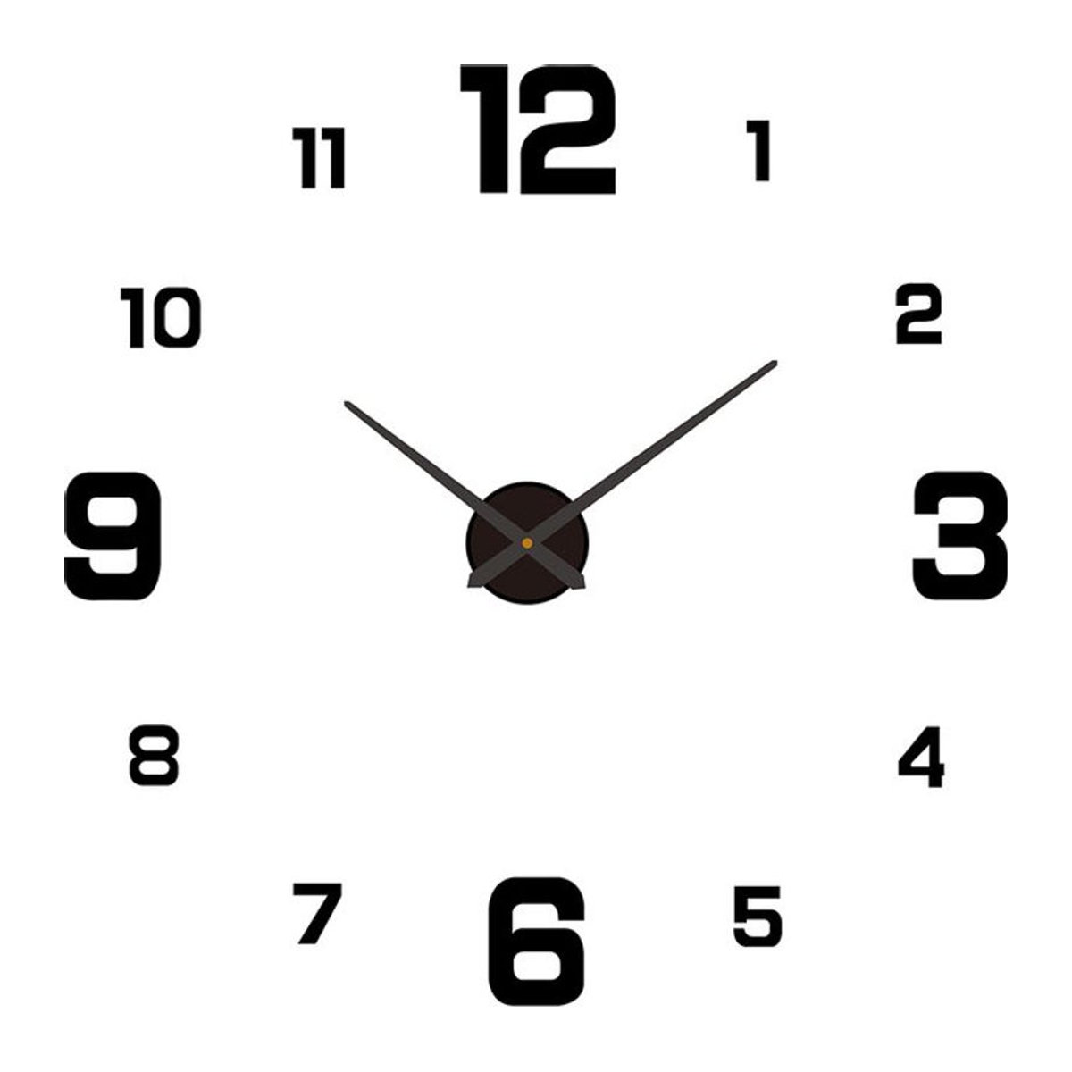 DECDEAL 3D-DIY-Wanduhr modern in Schwarz mit leuchtendem Zifferblatt und geräuschlosem Analog-Uhrwerk aus Kunststoff - Bild 1