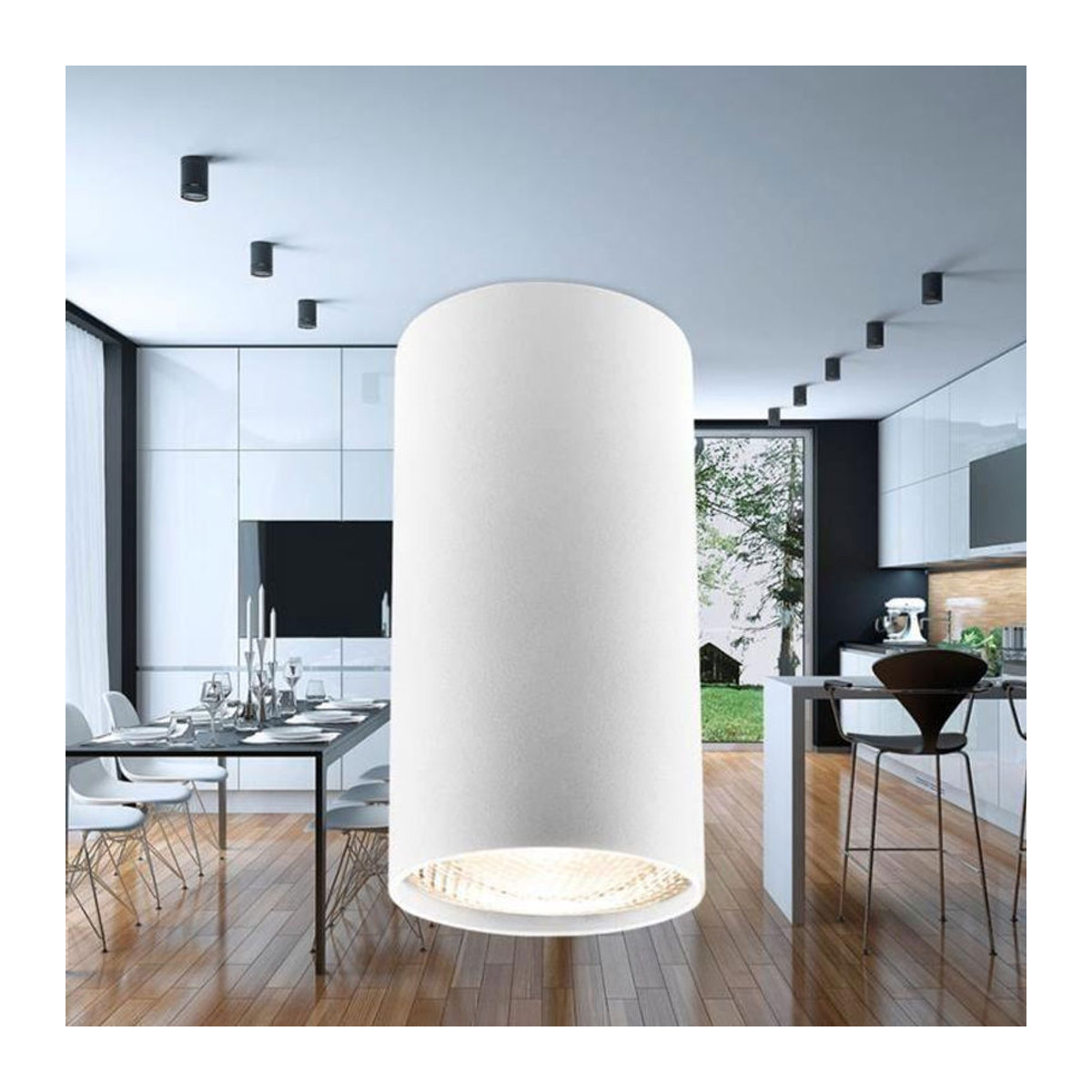 Deckenlampe GAMA-5510A Rund aus Aluminium in Weiß mit GU10 Fassung für 35W Strahler - Bild 2