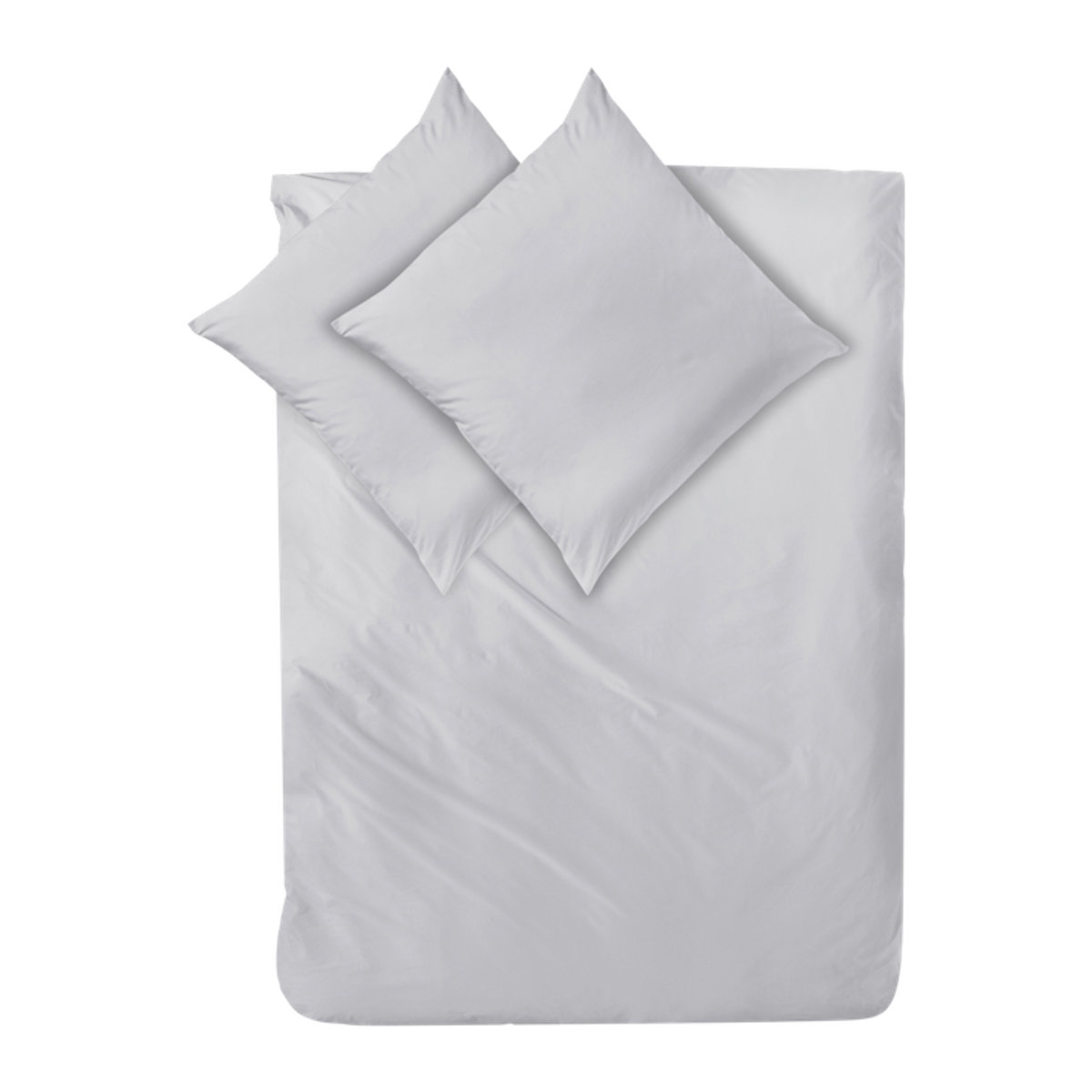 Decoper Decoper Mako-Satin Bettwäsche-Set aus 100% Baumwolle in Silber, B/L: 200 x 200 cm, B/L: 80 x 80 cm - Bild 1