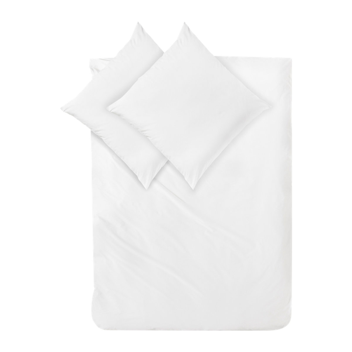 Decoper Mako-Satin Bettwäsche-Set aus 100% Baumwolle in Weiß, B/L: 200 x 200 cm, B/L: 80 x 80 cm - Bild 1
