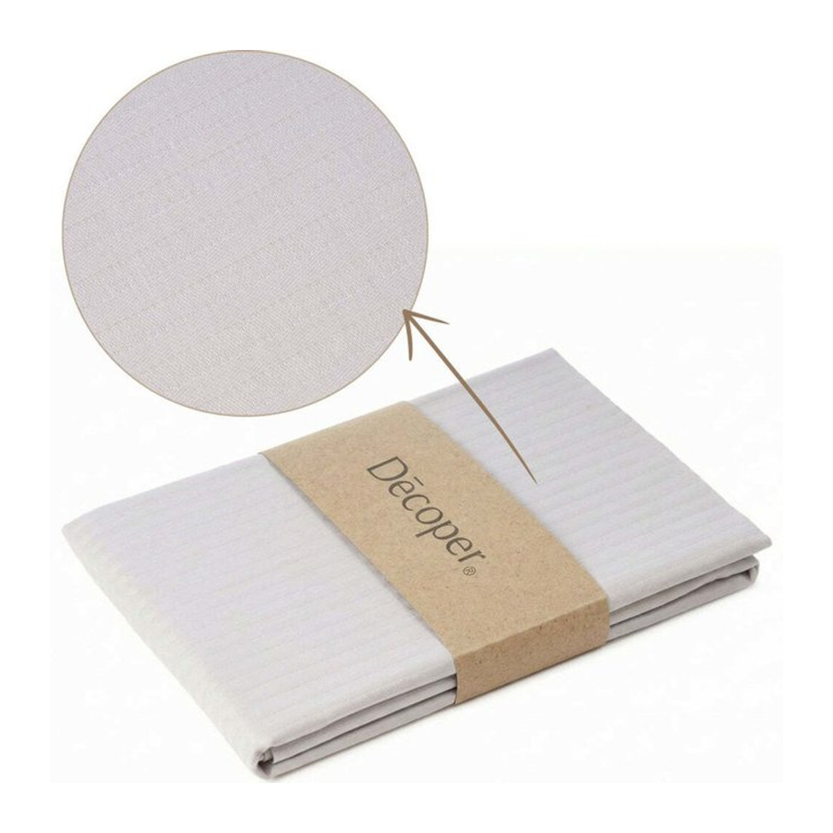 Decoper Streifsatin Bettwäsche Set Lisieux Damast in Silber mit B/L: 135 x 200 cm und B/H: 80 x 80 cm - Bild 1