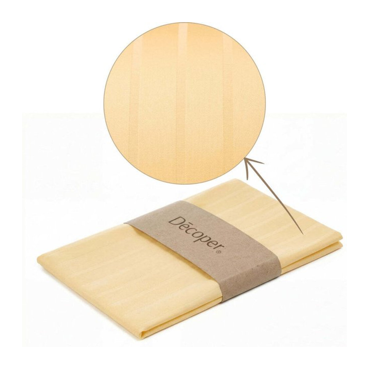 Decoper Streifsatin Bettwäsche Set Vion Damast in Gold, B/L: 135 x 200 cm, B/L: 60 x 80 cm - Bild 1