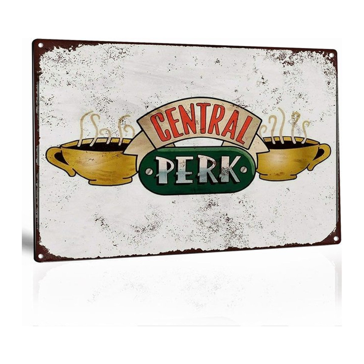 DecorYa Vintage Metallschild Friends Central Perk Wanddeko im Querformat, mehrfarbig, B: 30 cm, H: 20 cm - Bild 1