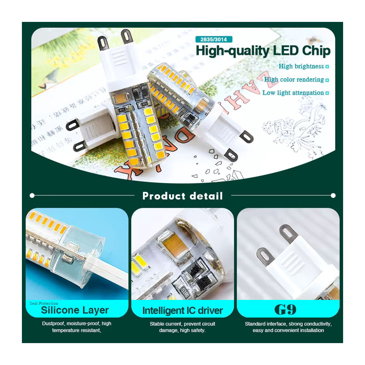 DEEMOPA G9 LED-Glühbirne als Halogenersatz für Kronleuchter und Scheinwerfer in Warmweiß oder Kaltweiß - Bild 3
