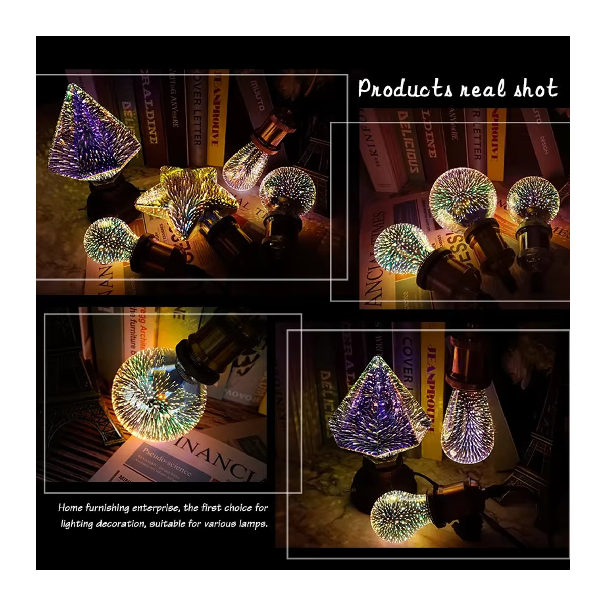 DEEMOPA LED 3D-Feuerwerk Edison-Glühbirne Retro Glas Lampe E27 Bunt - Bild 5