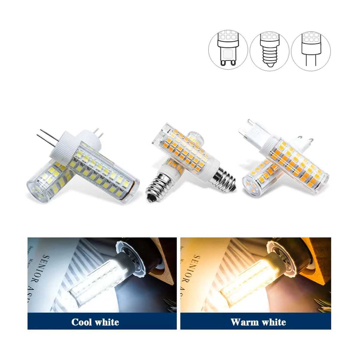 DEEMOPA LED Glühbirne E14 Keramik Lampe als Halogen Ersatz für Kerzen und Kristall Leuchter - Bild 3