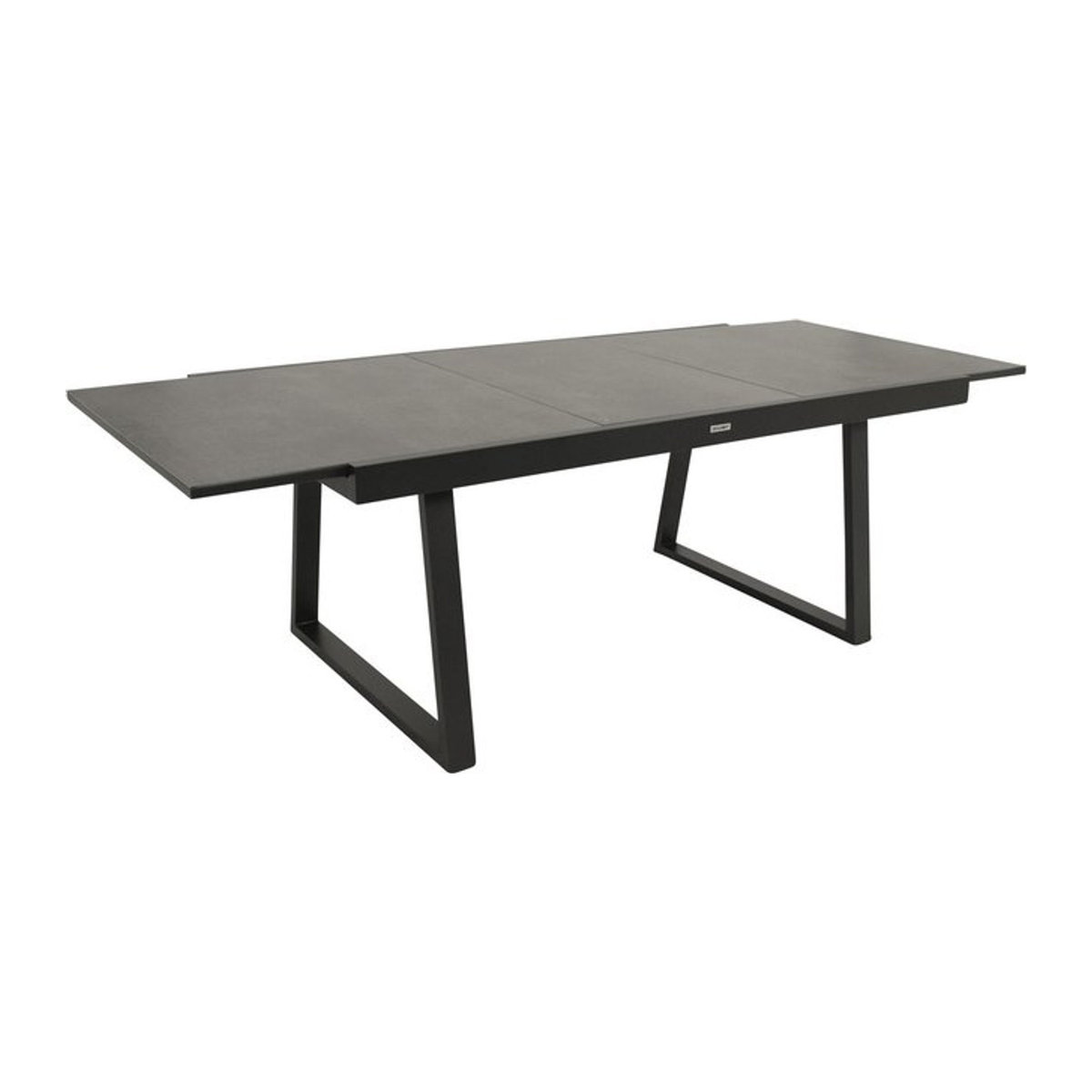 DEGAMO Ausziehtisch REIMS Gartentisch rechteckig aus Aluminium und Glas in Keramikoptik, Farbe Anthrazit und Grau, B/T/H: 180/240 x 100 cm - Bild 1