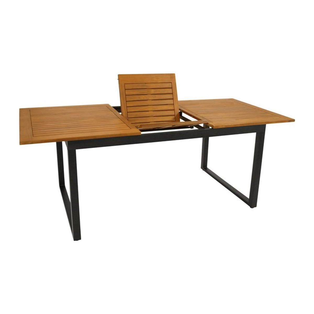 DEGAMO Ausziehtisch RIVELLO Gartentisch aus Aluminium Anthrazit und geölter Akazie, Rechteckig, Breite: 150 bis 200 cm, Tiefe: 90 cm - Bild 1
