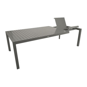 DEGAMO BAGO XL Ausziehtisch Gartentisch rechteckig aus Aluminium in Anthrazit Grau Silber, B/T: 195 bis 255 x 120 cm, H: 76 cm
