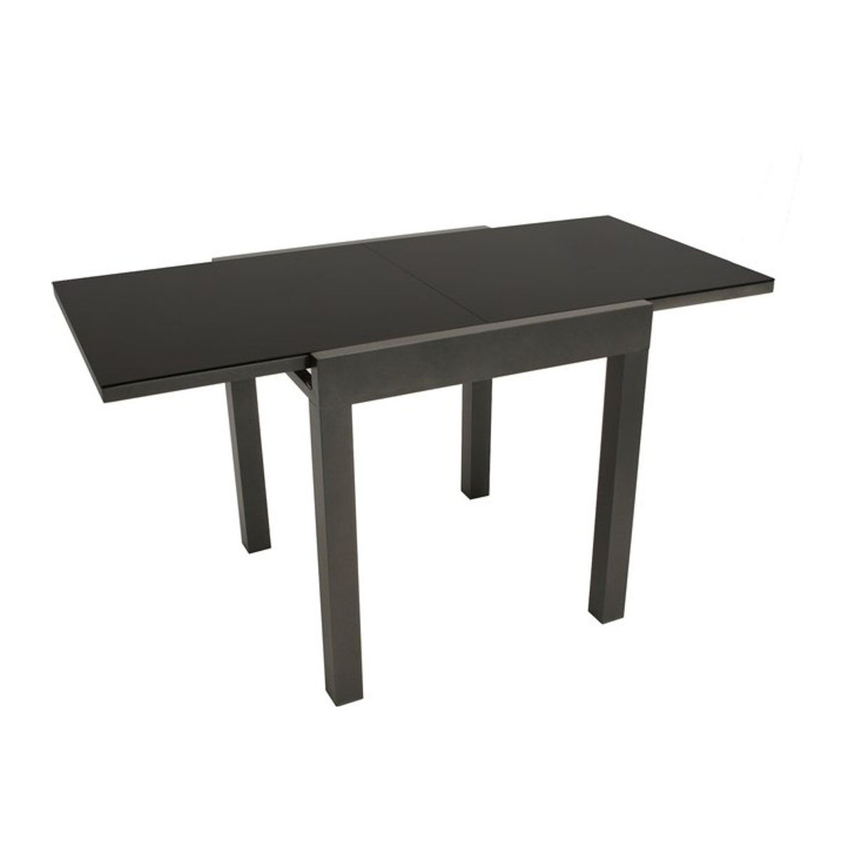 DEGAMO Balkon-Ausziehtisch ELBA Modern aus Aluminium in Anthrazit mit schwarzer Glasplatte, B/T: 70 x 70 cm bis 140 x 70 cm - Bild 1