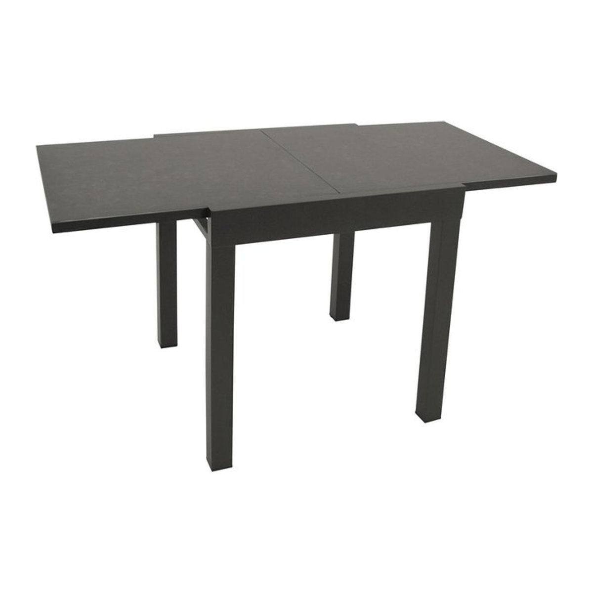 DEGAMO Balkon-Ausziehtisch LIVORNO Modern in Aluminium Anthrazit mit Glas in Keramikoptik Dunkelgrau, B/T/H: 70 x 70 x 70 cm bis 140 x 70 x 70 cm - Bild 1