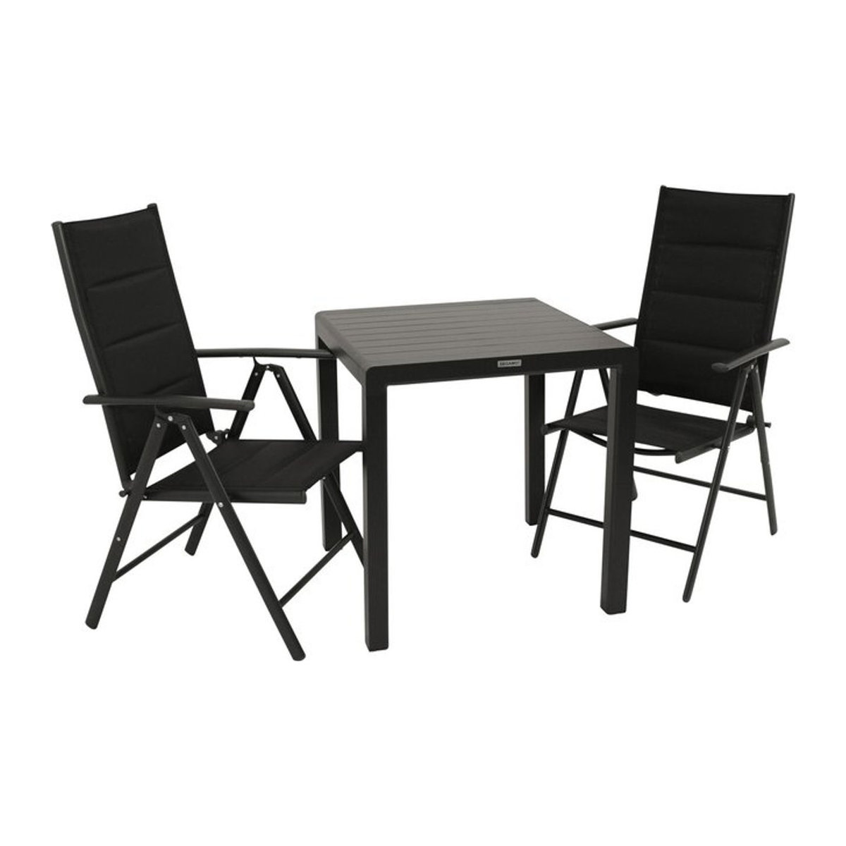 DEGAMO Essgruppe PARIS 3-teilig aus Aluminium und Kunstgewebe in Schwarz im modernen Design - Bild 1