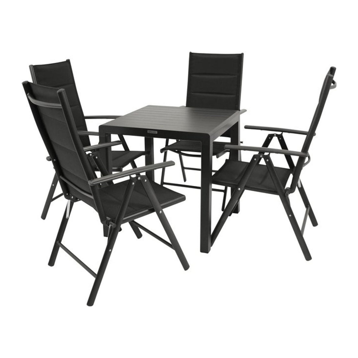 DEGAMO Essgruppe PARIS 5-teilig aus Aluminium und Stoff in Schwarz im modernen skandinavischen Design - Bild 1