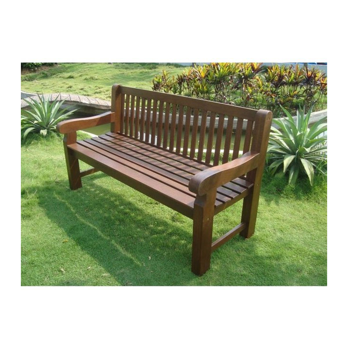 DEGAMO Gartenbank BRISTOL 3-Sitzer aus Eukalyptus-Holz, Braun, B/T/H: 162 x 69 x 90 cm - Bild 2