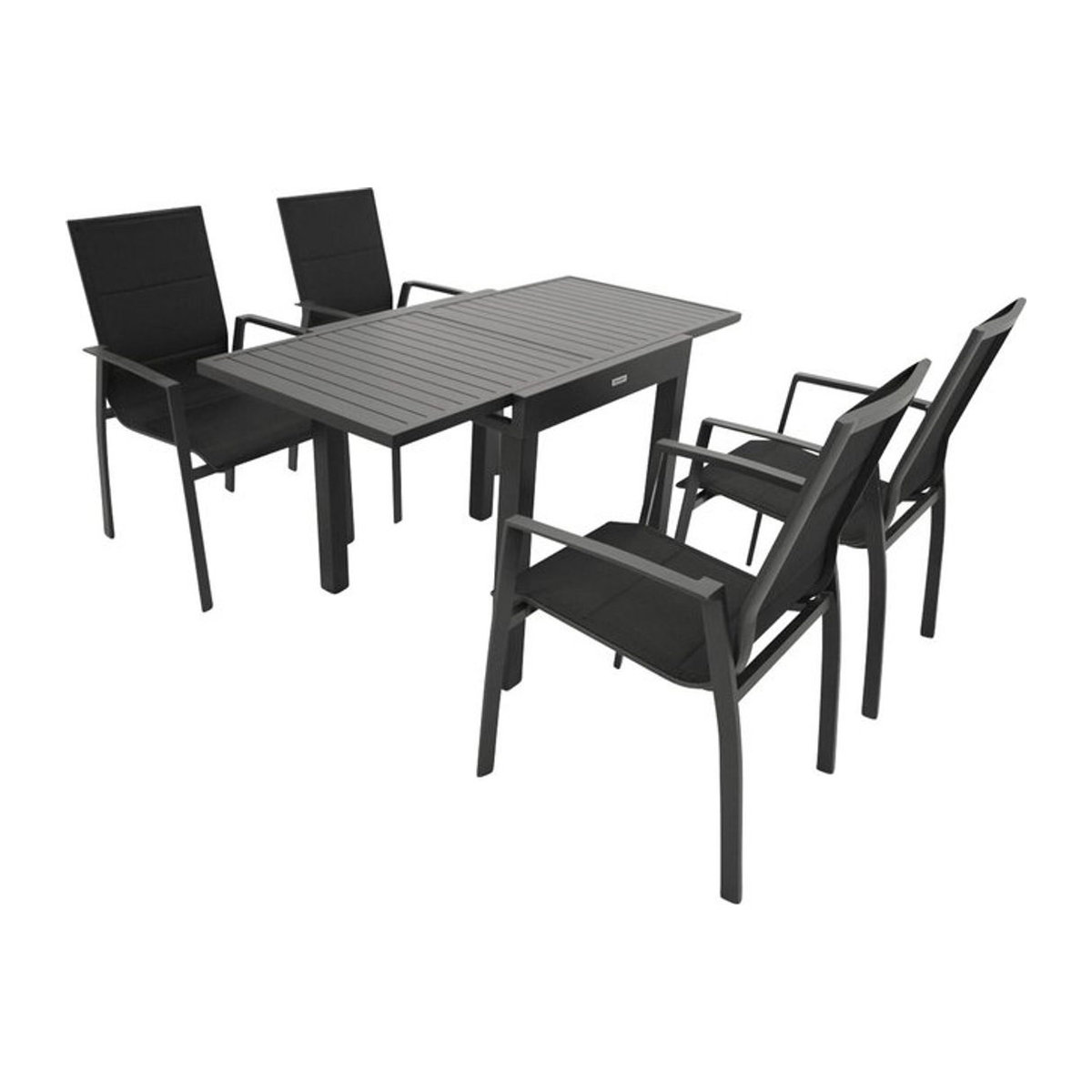 DEGAMO Gartenmöbel Garnitur ALCUDIA 5-teilig aus Aluminium in Anthrazit mit schwarzem Stoff - Bild 1