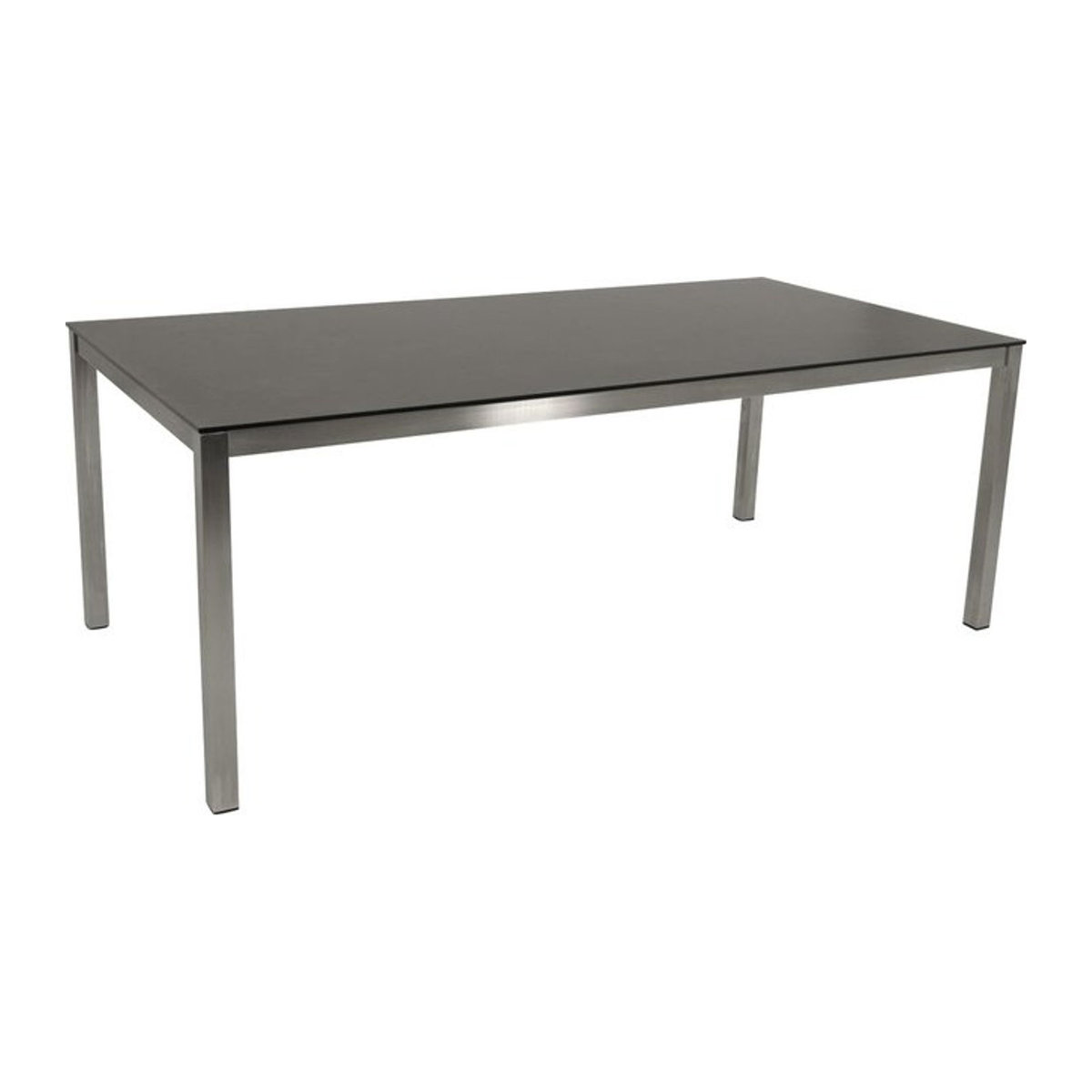 DEGAMO Gartentisch SYDNEY rechteckig, Glas in 3D Keramikoptik Anthrazit mit Edelstahlgestell, B/T: 200 x 100 cm - Bild 1