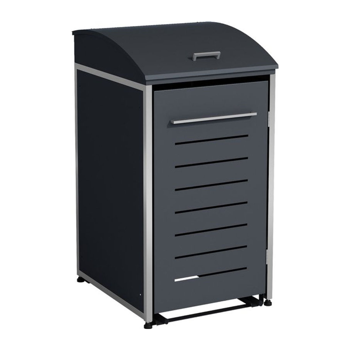 DEGAMO Mülltonnenbox KIEL für 120 und 240 Liter aus Stahl in Anthrazit und Edelstahl, H x B x T: 136 x 72 x 83 cm - Bild 1