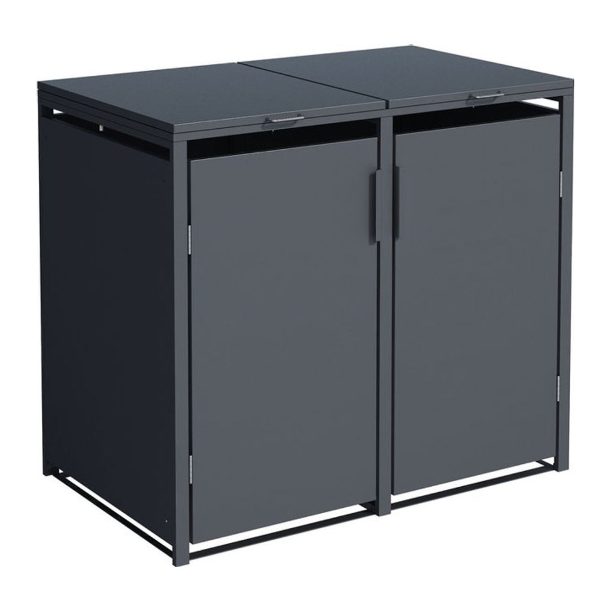 DEGAMO Mülltonnenbox München für 2 Mülltonnen à 120 Liter, Stahl, anthrazit, B/T/H: 115 x 62 x 102 cm - Bild 1