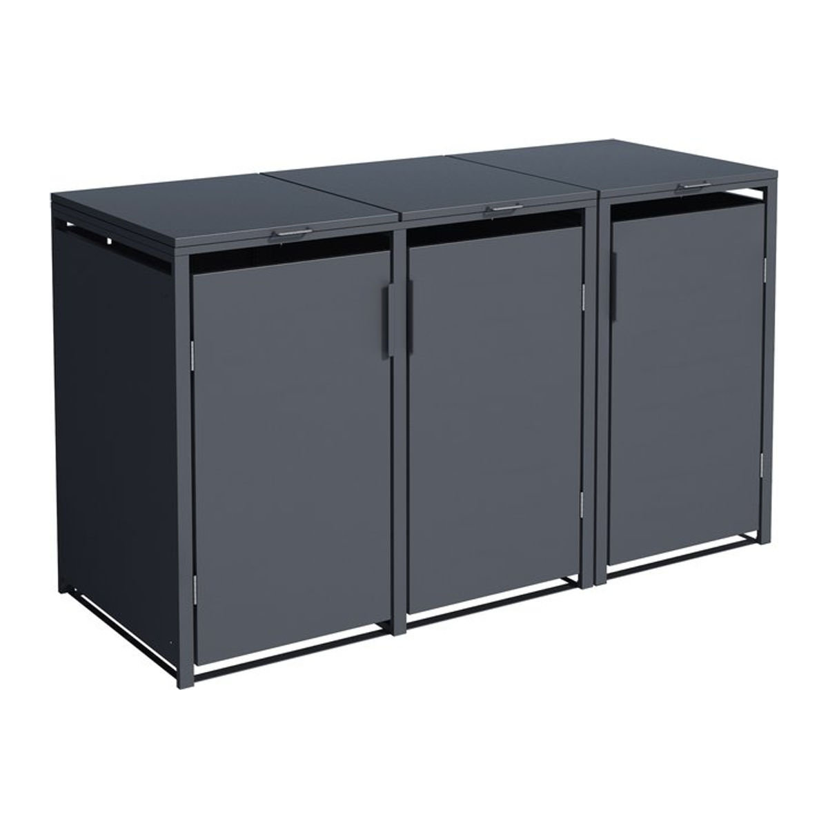 DEGAMO Mülltonnenbox München für 3 Mülltonnen à 120 Liter, Stahl, Anthrazit, B/T/H: 175 x 62 x 102 cm - Bild 1
