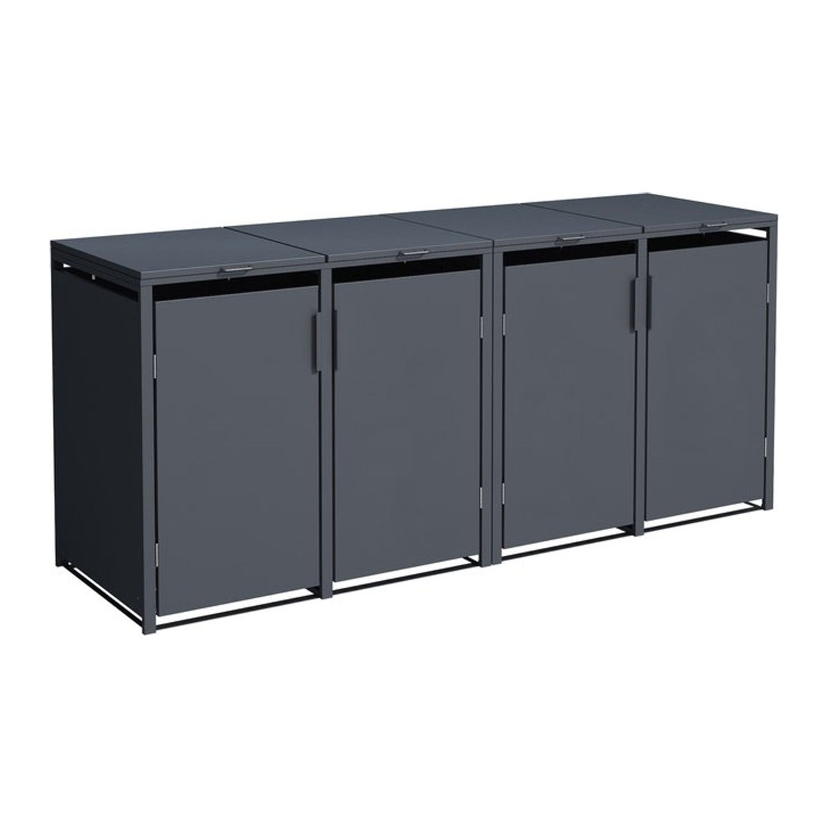 DEGAMO Mülltonnenbox München für 4 Mülltonnen à 120 Liter, Stahl, Anthrazit, B/T/H: 230 x 62 x 102 cm - Bild 1