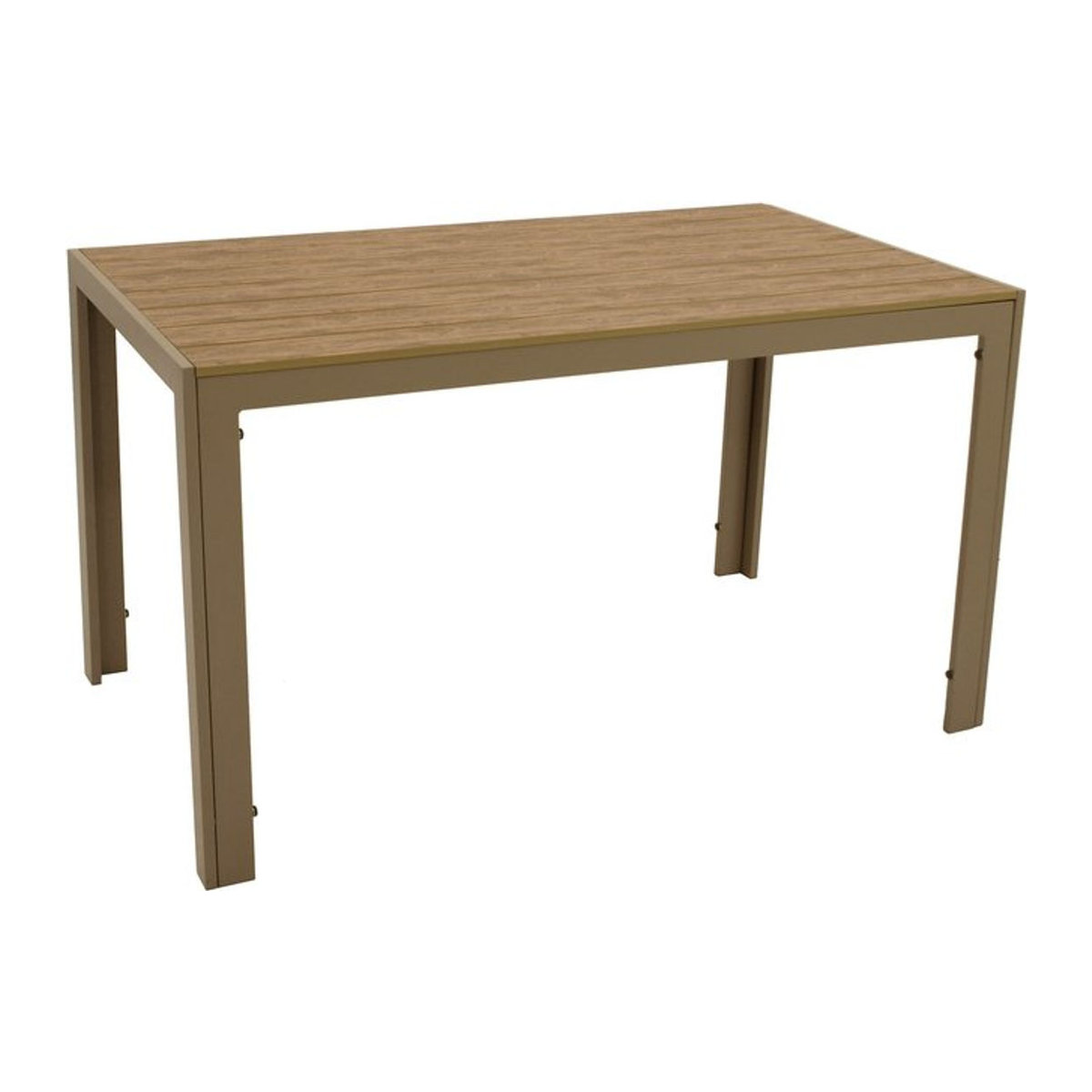 DEGAMO Tisch SORANO rechteckig aus Aluminium und Holz in Beige und Braun, B/T: 125 x 70 cm - Bild 1