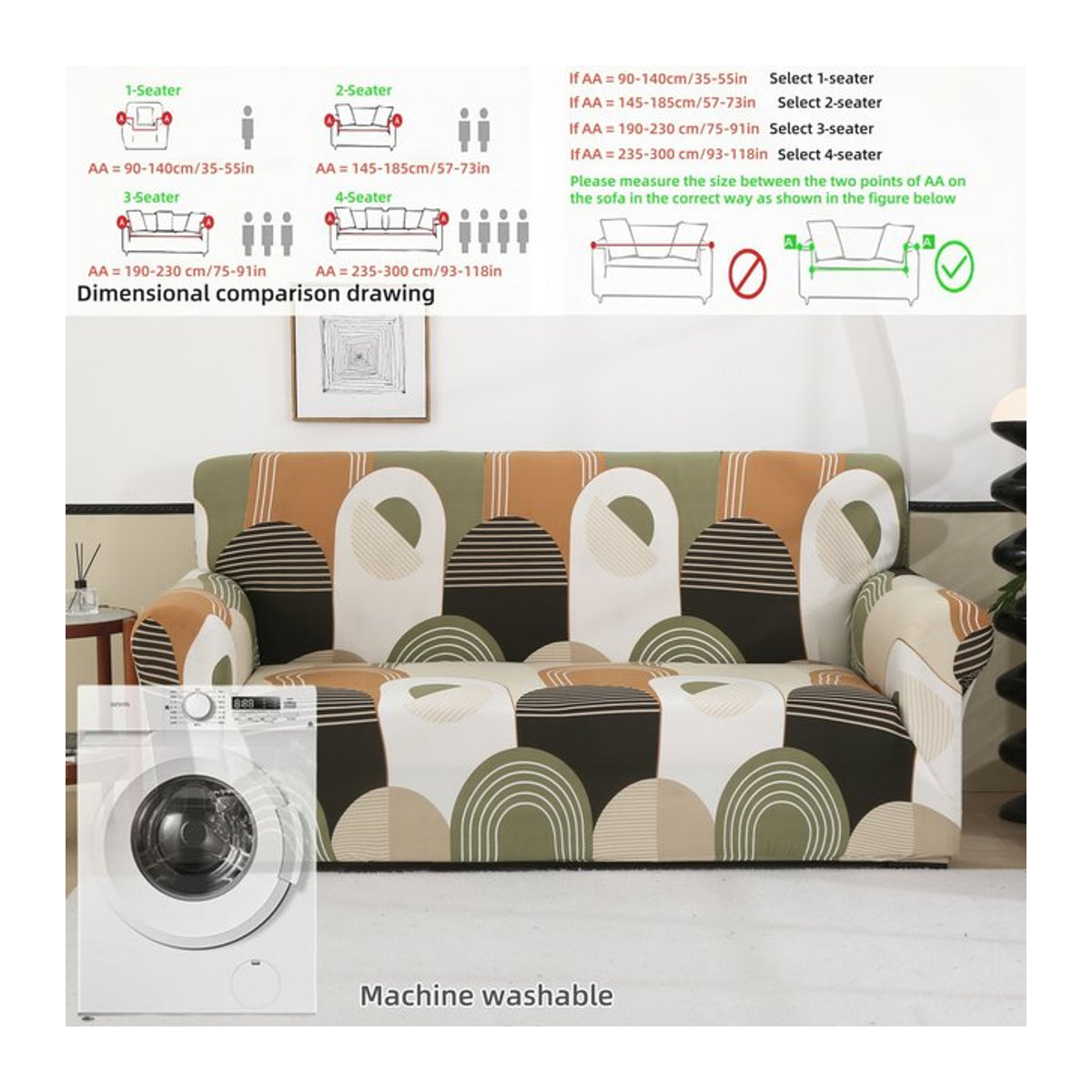 Dehnbare Sofa-Schonbezüge aus Milchseide in Mehrfarbig für 1 bis 4 Sitze zum Schutz deines Sofas - Bild 1