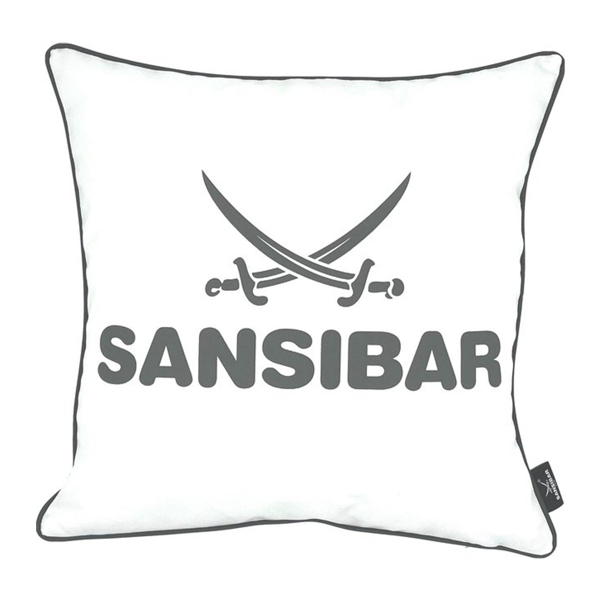 Dekokissen SANSIBAR in Weiß und Grau - Bild 1