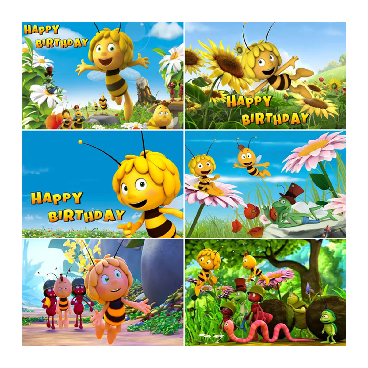 Dekoration für Kindergeburtstag und Babyparty mit Bienen und Sonnenblumen, mehrfarbig, 120 x 40 cm - Bild 1