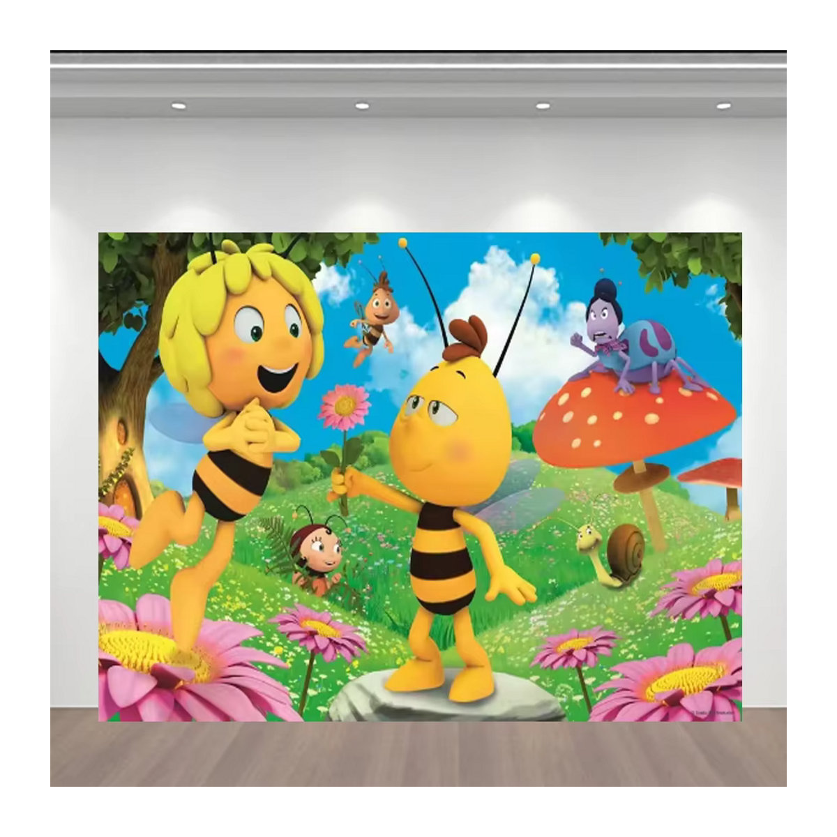Dekoration für Kindergeburtstag und Babyparty mit Bienen und Sonnenblumen, mehrfarbig, 120 x 40 cm - Bild 3